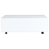 NNEVL Coffee Table High Gloss White 100x100x35 cm