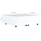 NNEVL Coffee Table High Gloss White 100x100x35 cm