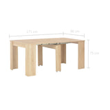 NNEVL Extendable Dining Table Sonoma Oak 175x90x75 cm