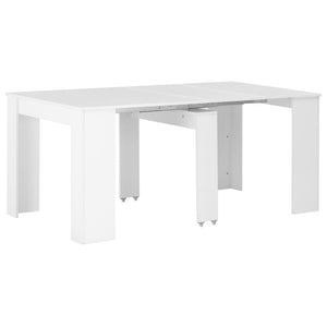 NNEVL Extendable Dining Table High Gloss White 175x90x75 cm