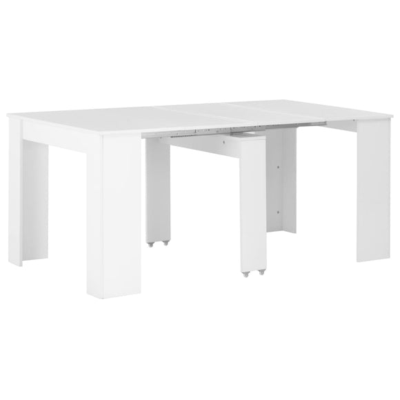 NNEVL Extendable Dining Table High Gloss White 175x90x75 cm