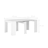 NNEVL Extendable Dining Table High Gloss White 175x90x75 cm