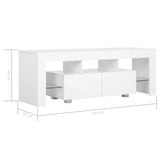 NNEVL TV Cabinet with LED Lights High Gloss White 130x35x45 cm
