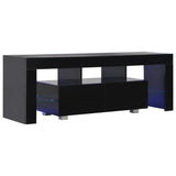 NNEVL TV Cabinet with LED Lights High Gloss Black 130x35x45 cm