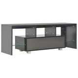 NNEVL TV Cabinet with LED Lights High Gloss Black 130x35x45 cm