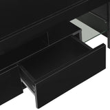 NNEVL TV Cabinet with LED Lights High Gloss Black 130x35x45 cm