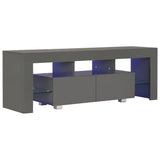 NNEVL TV Cabinet with LED Lights High Gloss Grey 130x35x45 cm