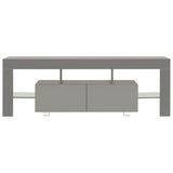 NNEVL TV Cabinet with LED Lights High Gloss Grey 130x35x45 cm