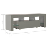 NNEVL TV Cabinet with LED Lights High Gloss Grey 130x35x45 cm