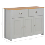 NNEVL Sideboard Grey 112x35x81 cm