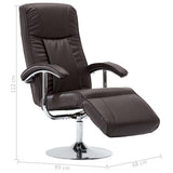 NNEVL TV Armchair Brown Faux Leather