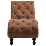 NNEVL Chaise Lounge Brown Faux Suede Leather