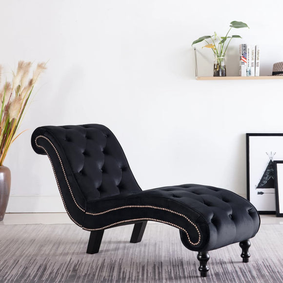 NNEVL Chaise Lounge Black Velvet