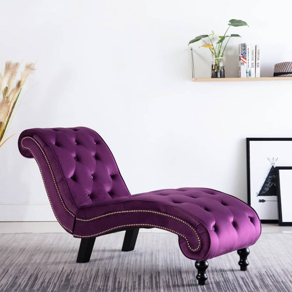 NNEVL Chaise Lounge Purple Velvet