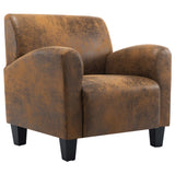 NNEVL Sofa Chair Brown Faux Suede Leather