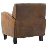 NNEVL Sofa Chair Brown Faux Suede Leather