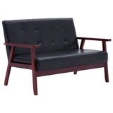 NNEVL 2-Seater Sofa Black Faux Leather