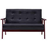 NNEVL 2-Seater Sofa Black Faux Leather