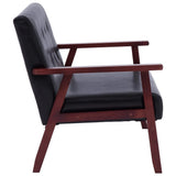 NNEVL 2-Seater Sofa Black Faux Leather