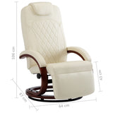NNEVL TV Recliner Cream White Faux Leather