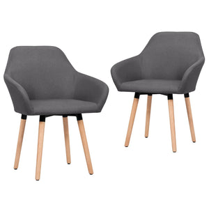 NNEVL Dining Chairs 2 pcs Dark Grey Fabric