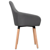 NNEVL Dining Chairs 2 pcs Dark Grey Fabric