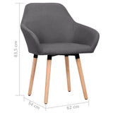 NNEVL Dining Chairs 2 pcs Dark Grey Fabric