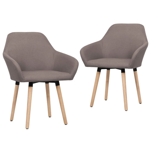 NNEVL Dining Chairs 2 pcs Taupe Fabric