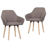NNEVL Dining Chairs 2 pcs Taupe Fabric