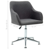 NNEVL Swivel Dining Chair Dark Grey Fabric