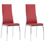 NNEVL Dining Chairs 2 pcs Red Faux Leather