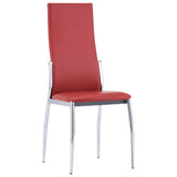 NNEVL Dining Chairs 2 pcs Red Faux Leather