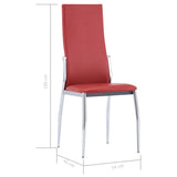 NNEVL Dining Chairs 2 pcs Red Faux Leather