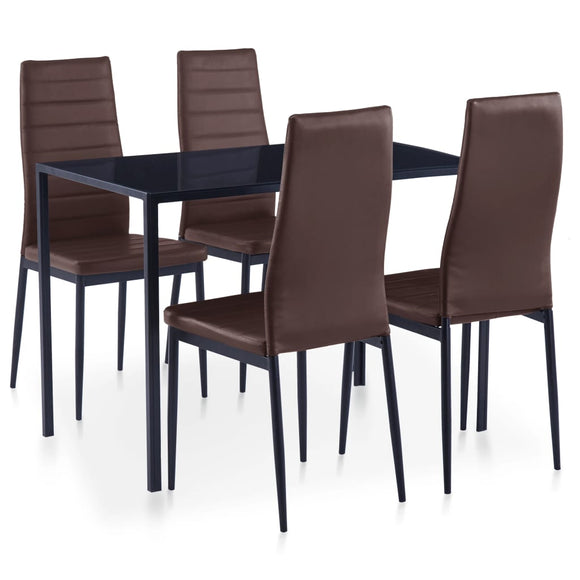 NNEVL Five Piece Dining Set Brown