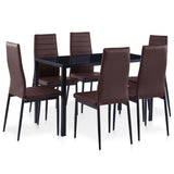 NNEVL Seven Piece Dining Set Brown