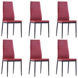 NNEVL Seven Piece Dining Set Wine Red