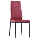 NNEVL Seven Piece Dining Set Wine Red
