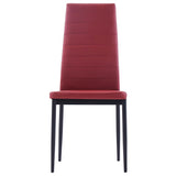 NNEVL Seven Piece Dining Set Wine Red