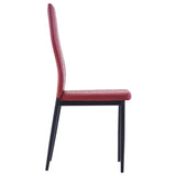 NNEVL Seven Piece Dining Set Wine Red