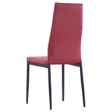 NNEVL Seven Piece Dining Set Wine Red