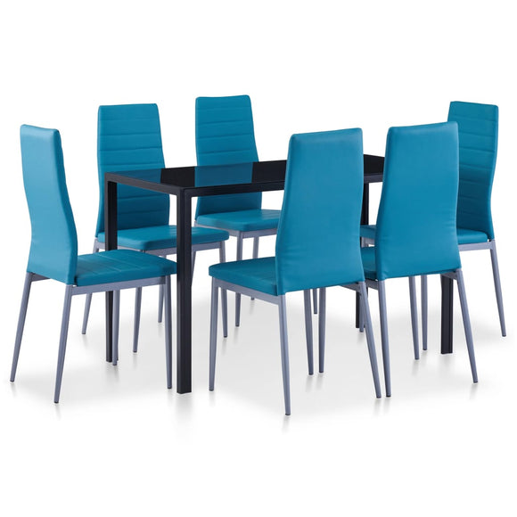 NNEVL Seven Piece Dining Set Blue