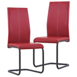 NNEVL Cantilever Dining Chairs 2 pcs Red Faux Leather