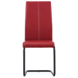 NNEVL Cantilever Dining Chairs 2 pcs Red Faux Leather