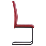 NNEVL Cantilever Dining Chairs 2 pcs Red Faux Leather