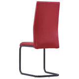 NNEVL Cantilever Dining Chairs 2 pcs Red Faux Leather