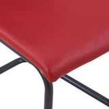 NNEVL Cantilever Dining Chairs 2 pcs Red Faux Leather