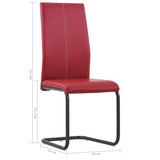 NNEVL Cantilever Dining Chairs 2 pcs Red Faux Leather