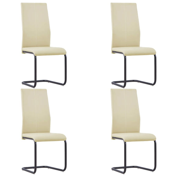 NNEVL Cantilever Dining Chairs 4 pcs Cappuccino Faux Leather