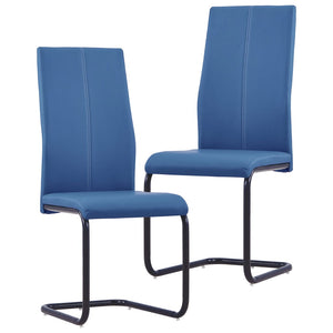 NNEVL Dining Chairs 2 pcs Blue Faux Leather