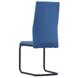NNEVL Dining Chairs 2 pcs Blue Faux Leather